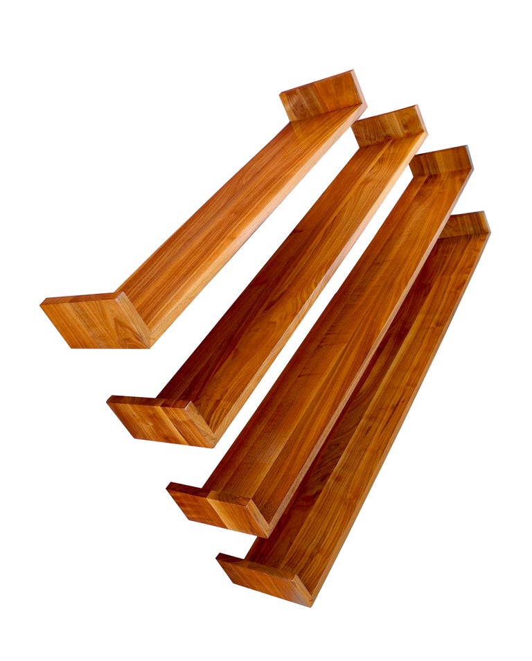 MidCentury Modern Set of Walnut Hanging Shelves Designed by Mel Smilow