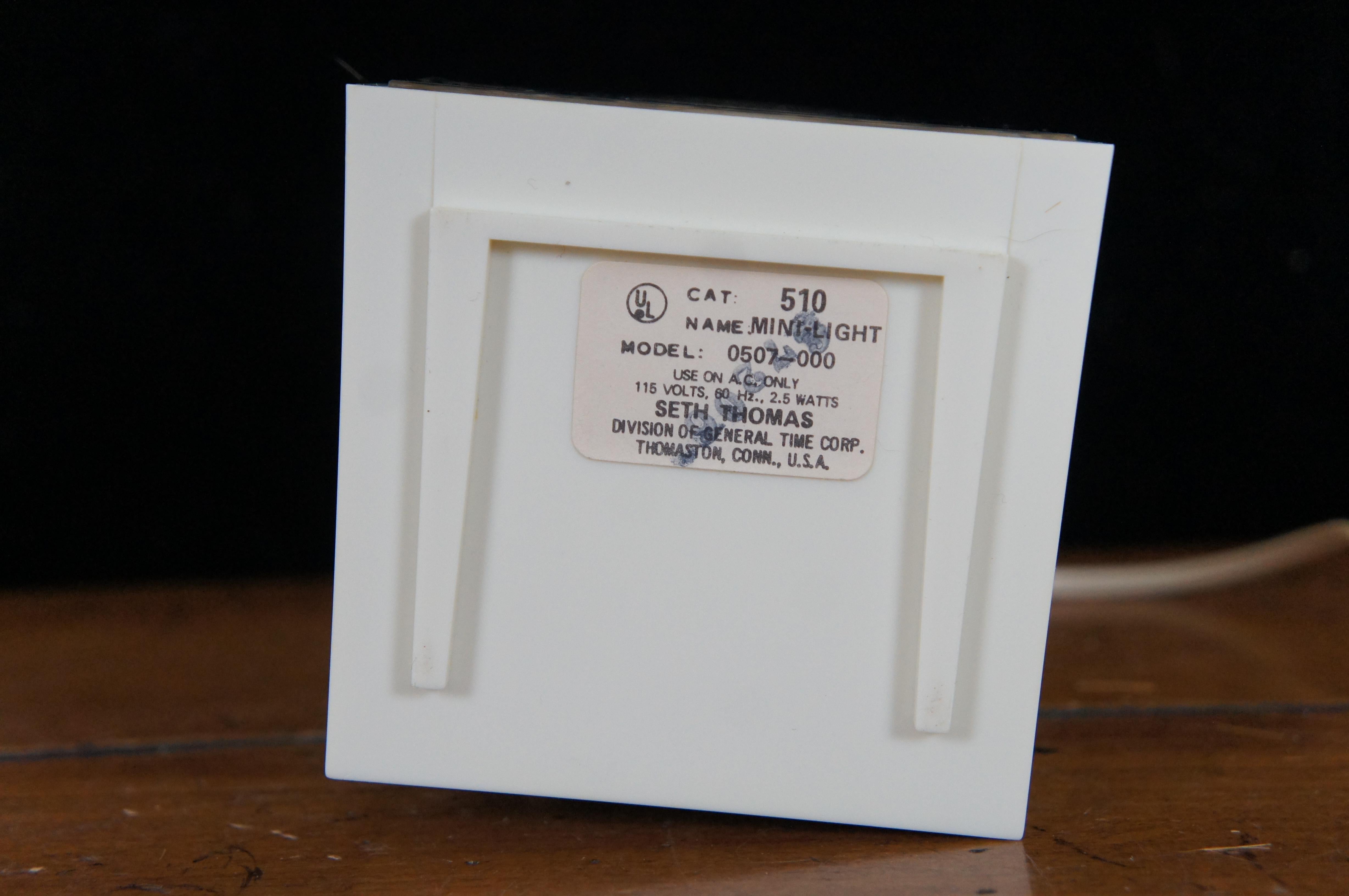 Mid-Century Modern Seth Thomas Mini-Light 0507-000 Electric Alarm Clock MCM 2