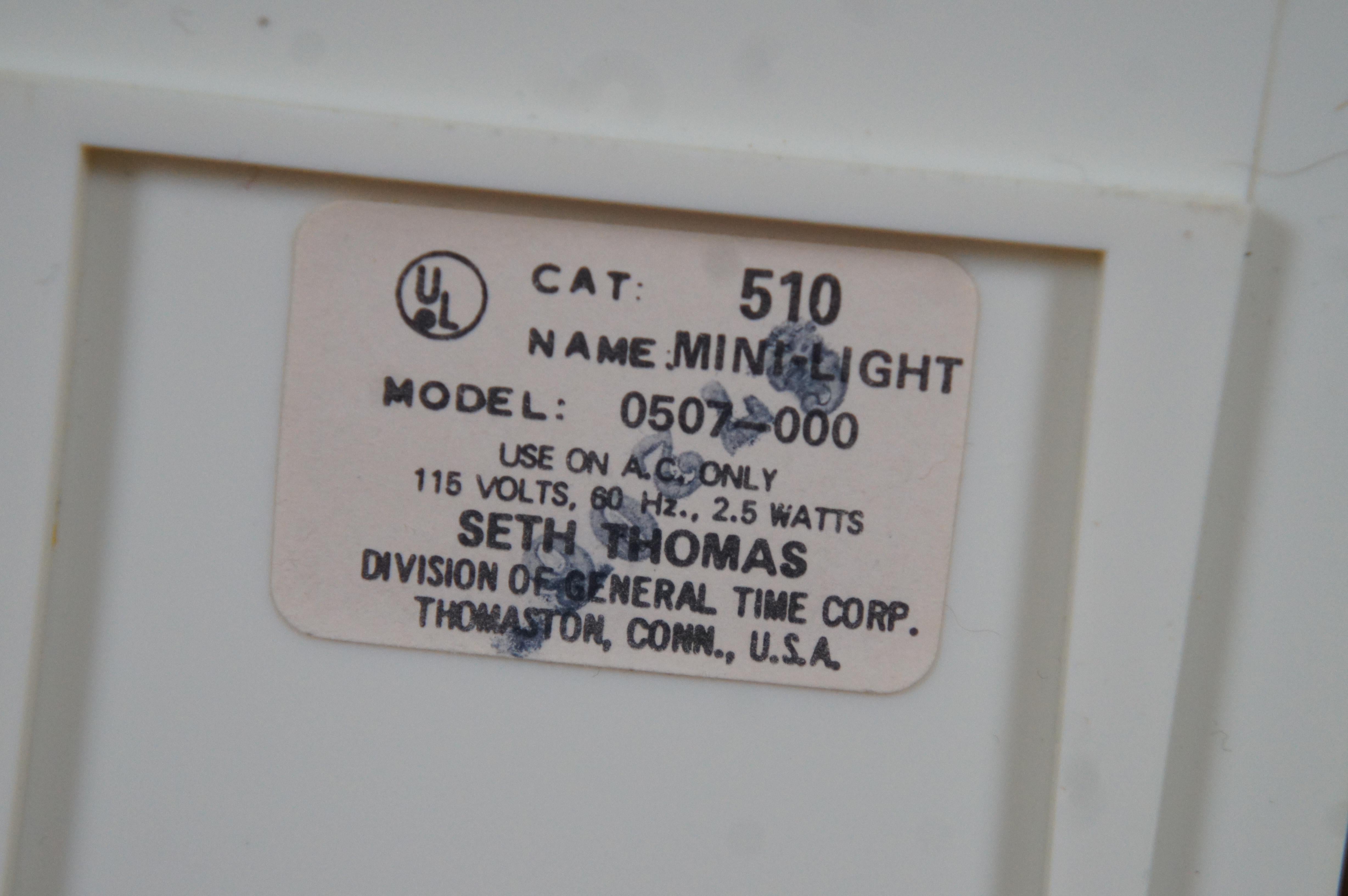 Mid-Century Modern Seth Thomas Mini-Light 0507-000 Electric Alarm Clock MCM 3