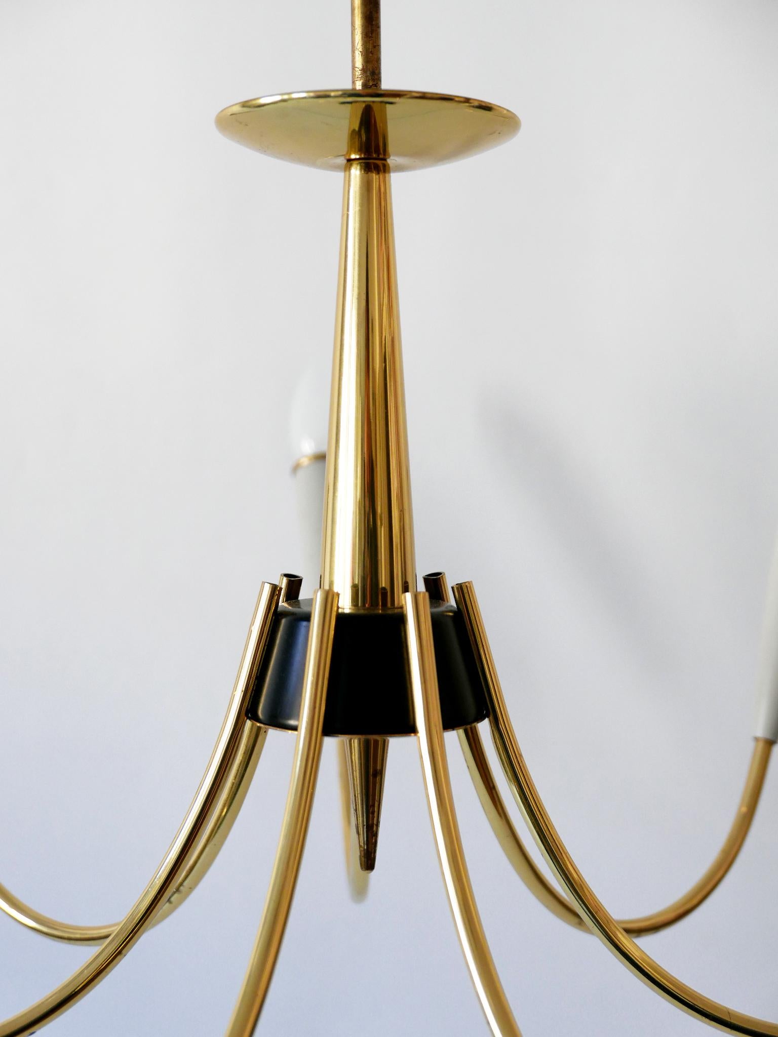 Mid-Century Modern Seven-Flamed Sputnik Pendant Lamp or Chandelier Germany 1950s For Sale 6