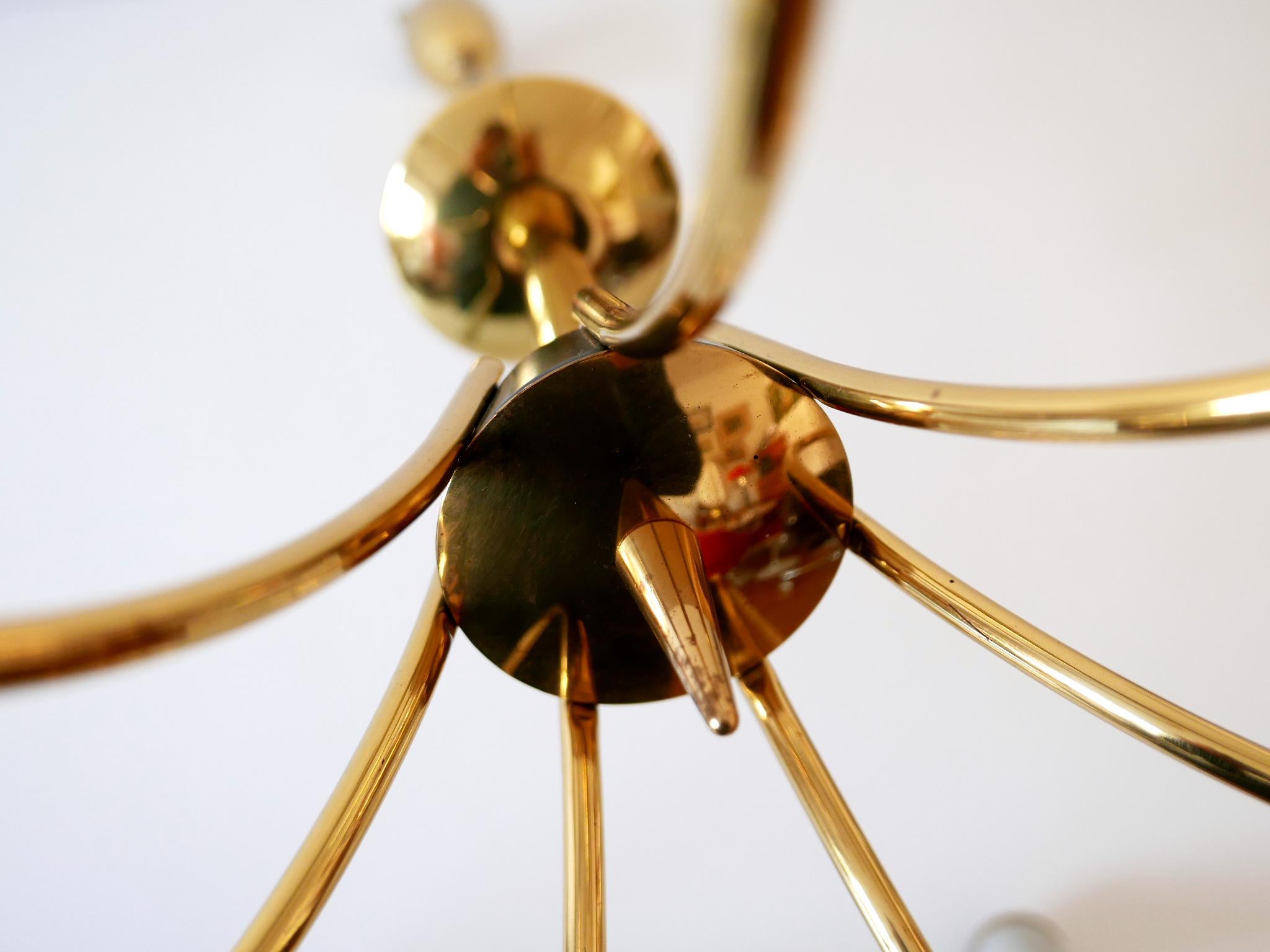 Mid-Century Modern Seven-Flamed Sputnik Pendant Lamp or Chandelier Germany 1950s For Sale 7