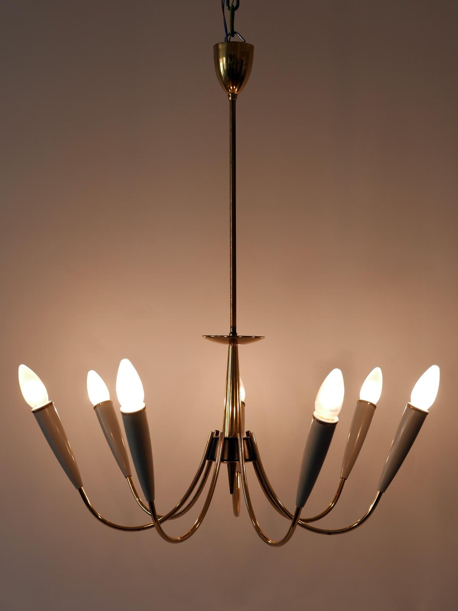 Mid-Century Modern Seven-Flamed Sputnik Pendant Lamp or Chandelier Germany 1950s For Sale 2