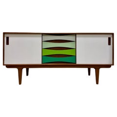 Mid-Century Modern Shades of Green Credenza / Sideboard / Media Stand