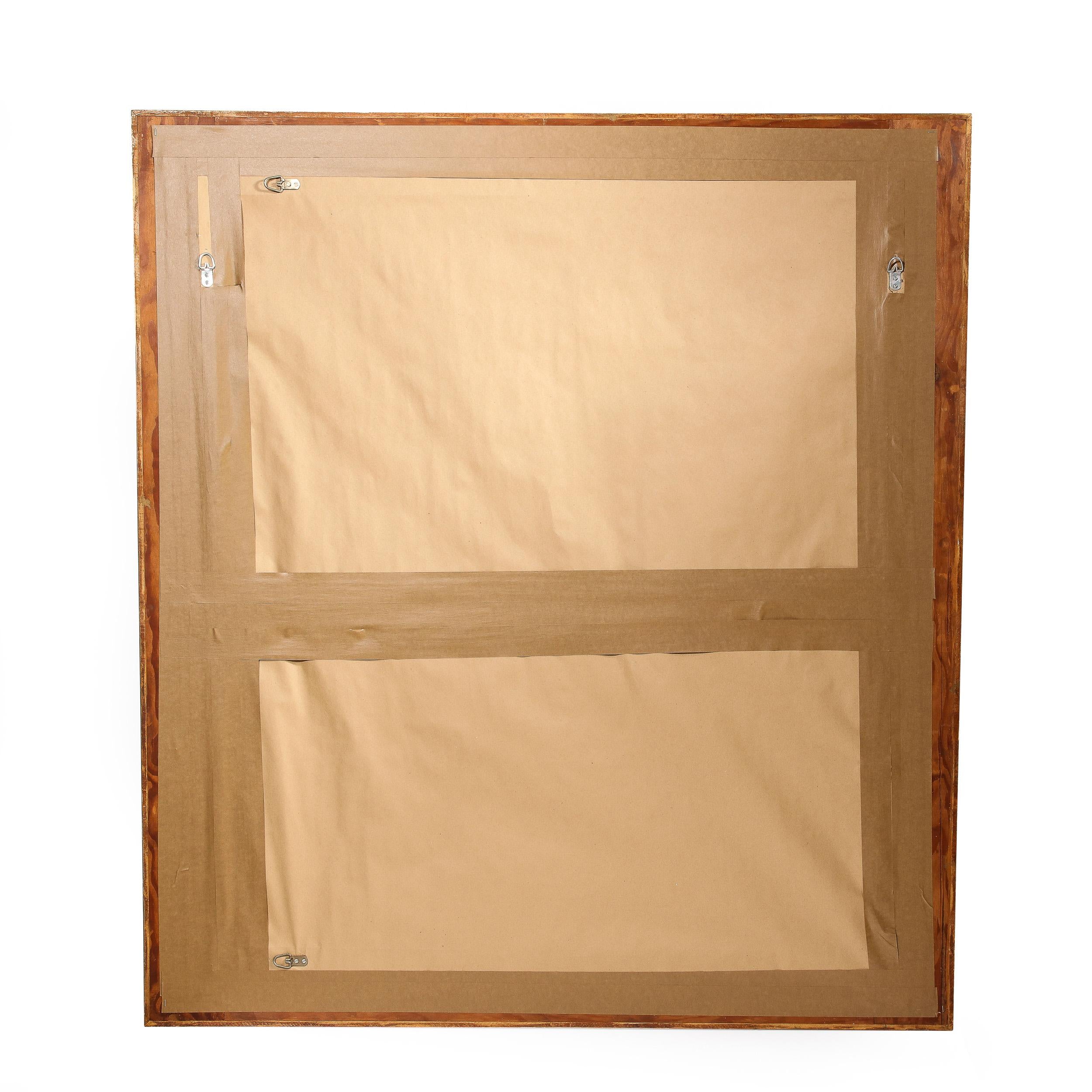 Mid-Century Modern Schattenbox-Spiegel mit vergoldeten Details und vergoldeten Marmorbordüren im Angebot 3