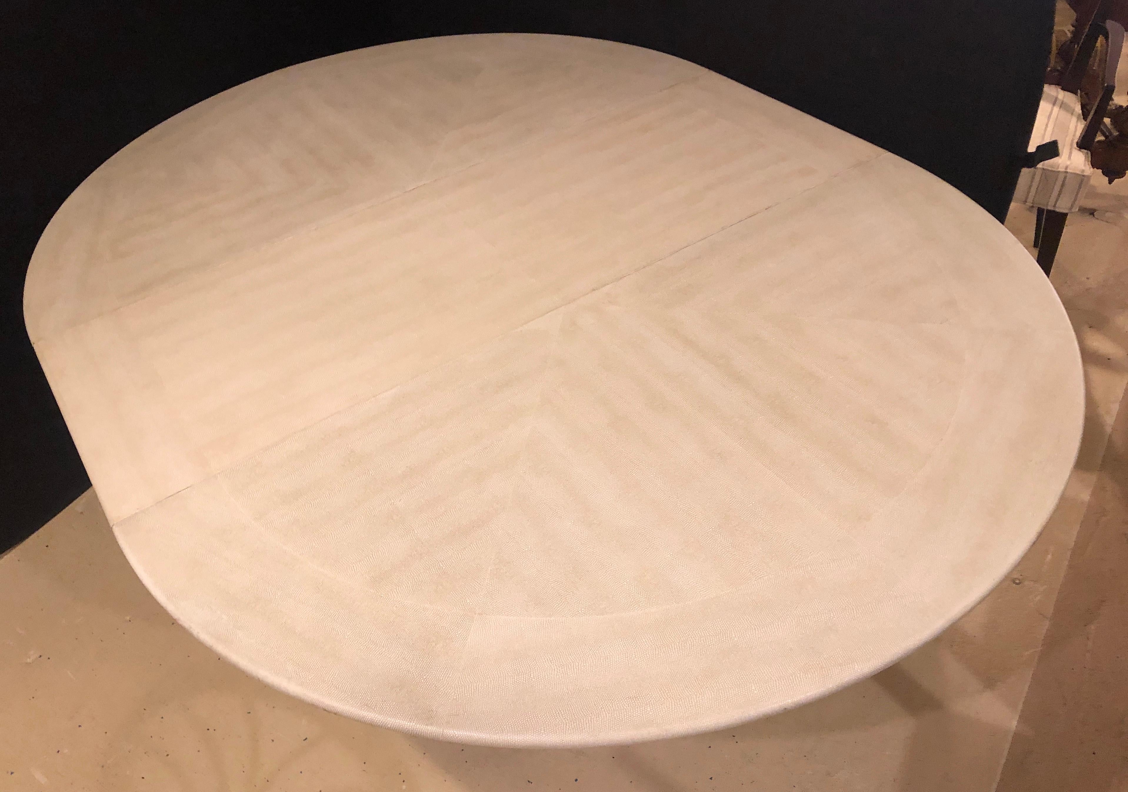 Karl Springer, Mid-Century Modern, Knife Edge Dining Table, Embossed Leather 4
