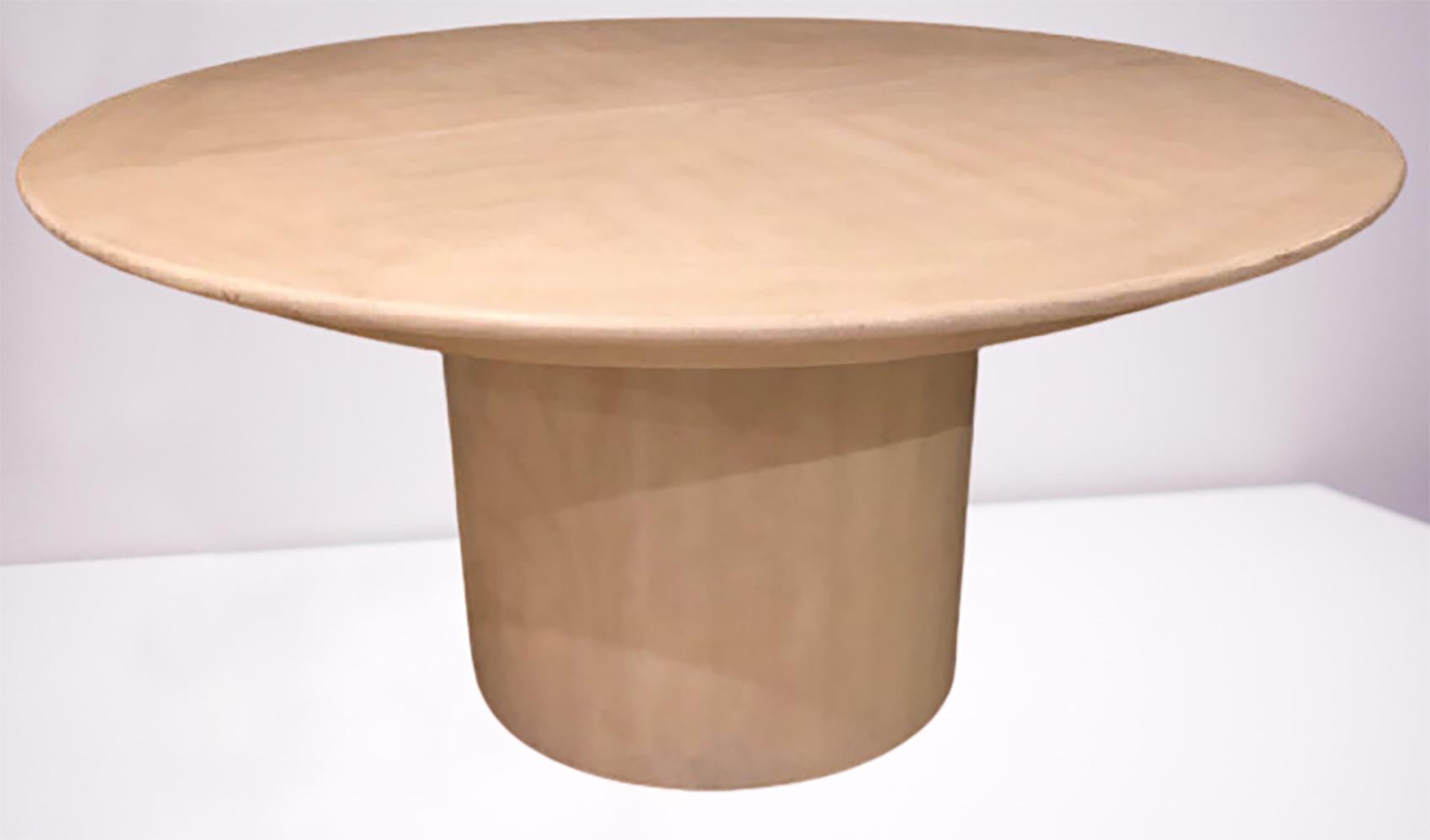 Karl Springer, Mid-Century Modern, Knife Edge Dining Table, Embossed Leather  In Good Condition In Stamford, CT