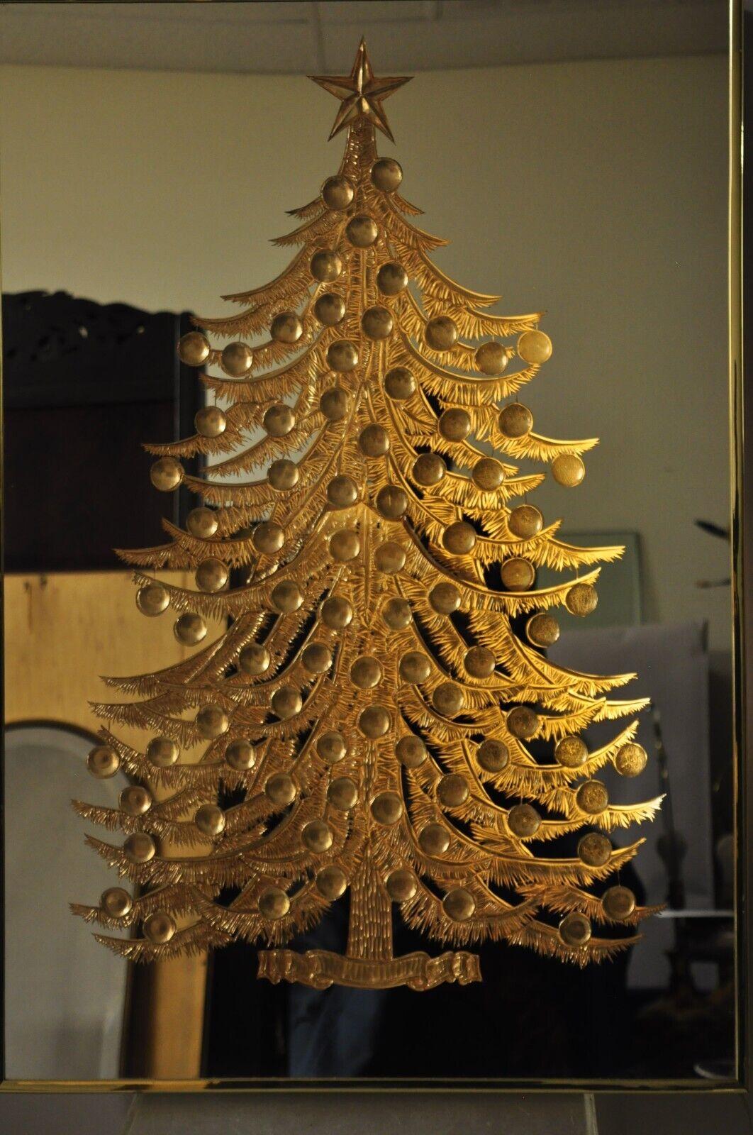 Mid-Century Modern Sharon Art Reliable Mfg Wall Art Mirror Gold Christmas Tree For Sale 4