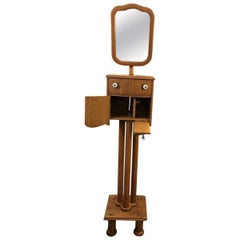 Mid-Century Modern Shaving Stand with Telescoping Mirror