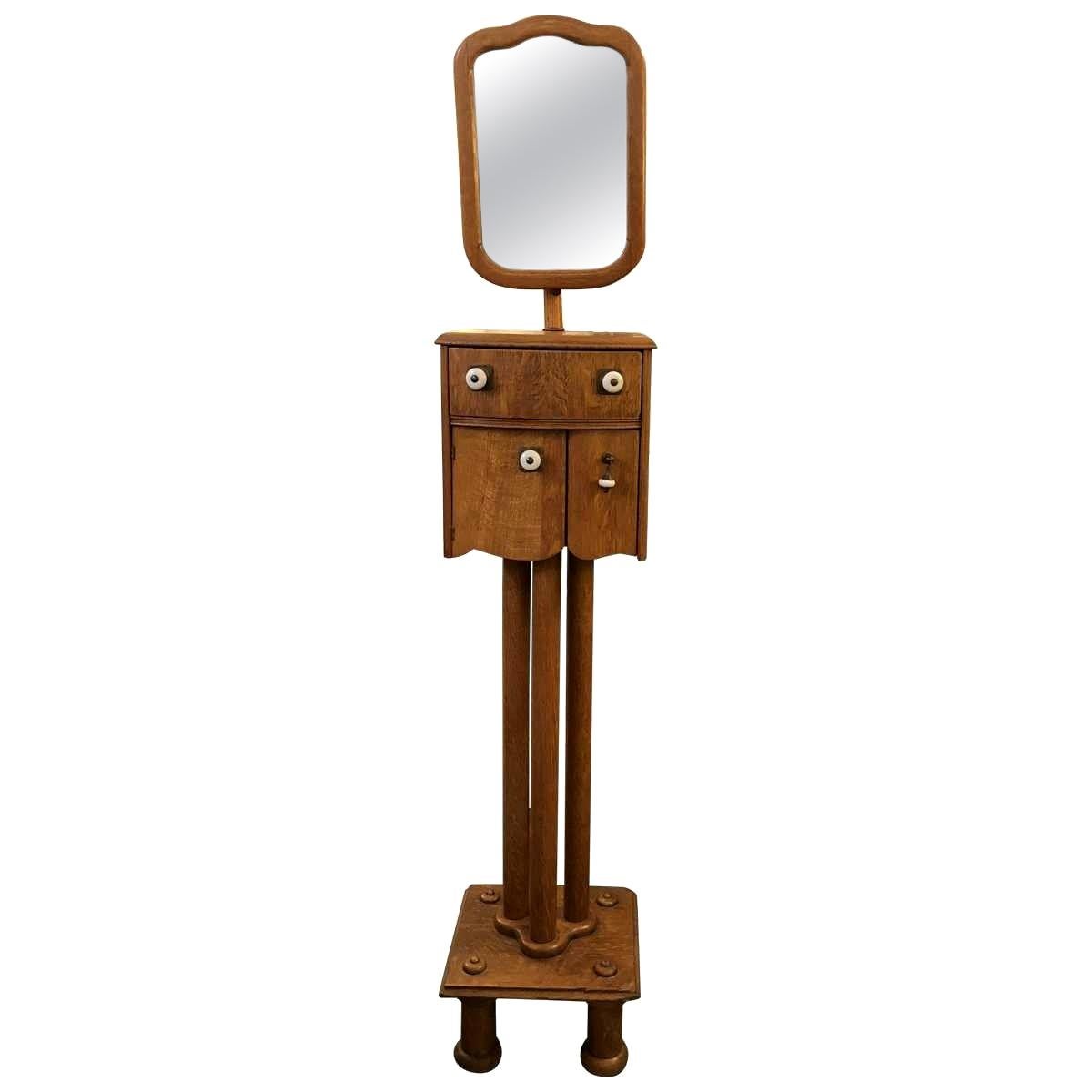 Mid-Century Modern Shaving Stand with Telescoping Mirror For Sale