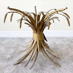 Mid-Century Modern Sheaf of Wheat Gilt Metal Table