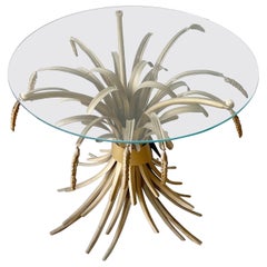 Mid-Century Modern Sheaf of Wheat Gilt Metal Table