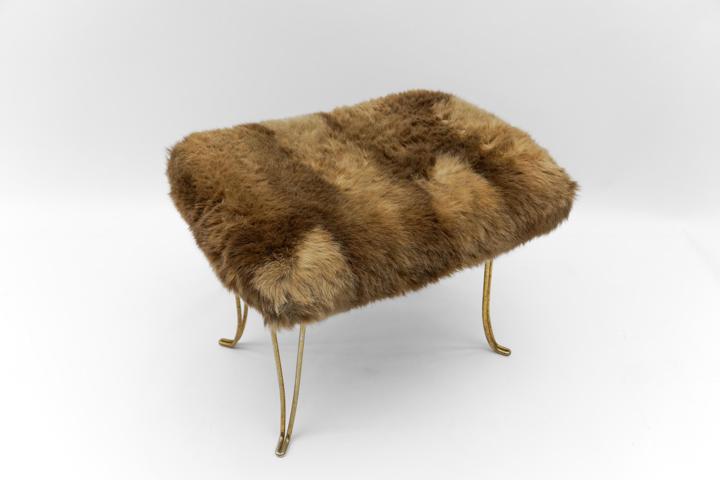 Mid-Century Modern Sheep Brass Stool, 1950s  In Good Condition For Sale In Nürnberg, Bayern
