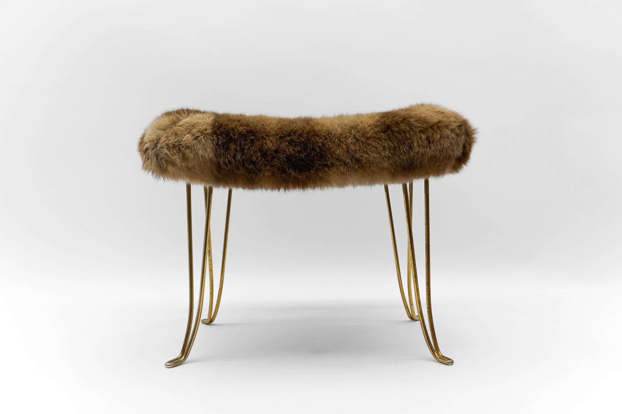 Mid-20th Century Mid-Century Modern Sheep Brass Stool, 1950s  For Sale