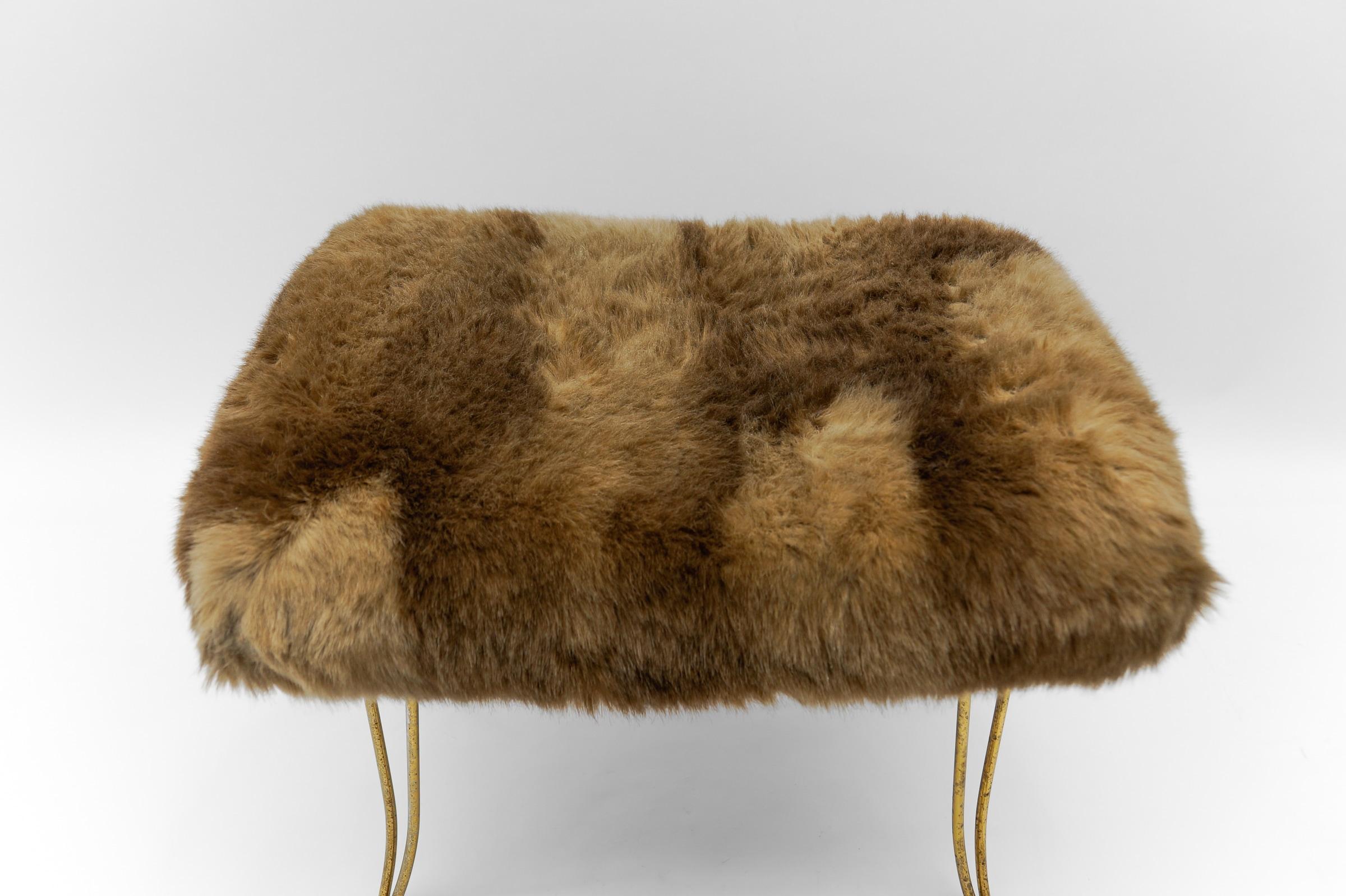 Mid-Century Modern Sheep Brass Stool, 1950s  For Sale 1