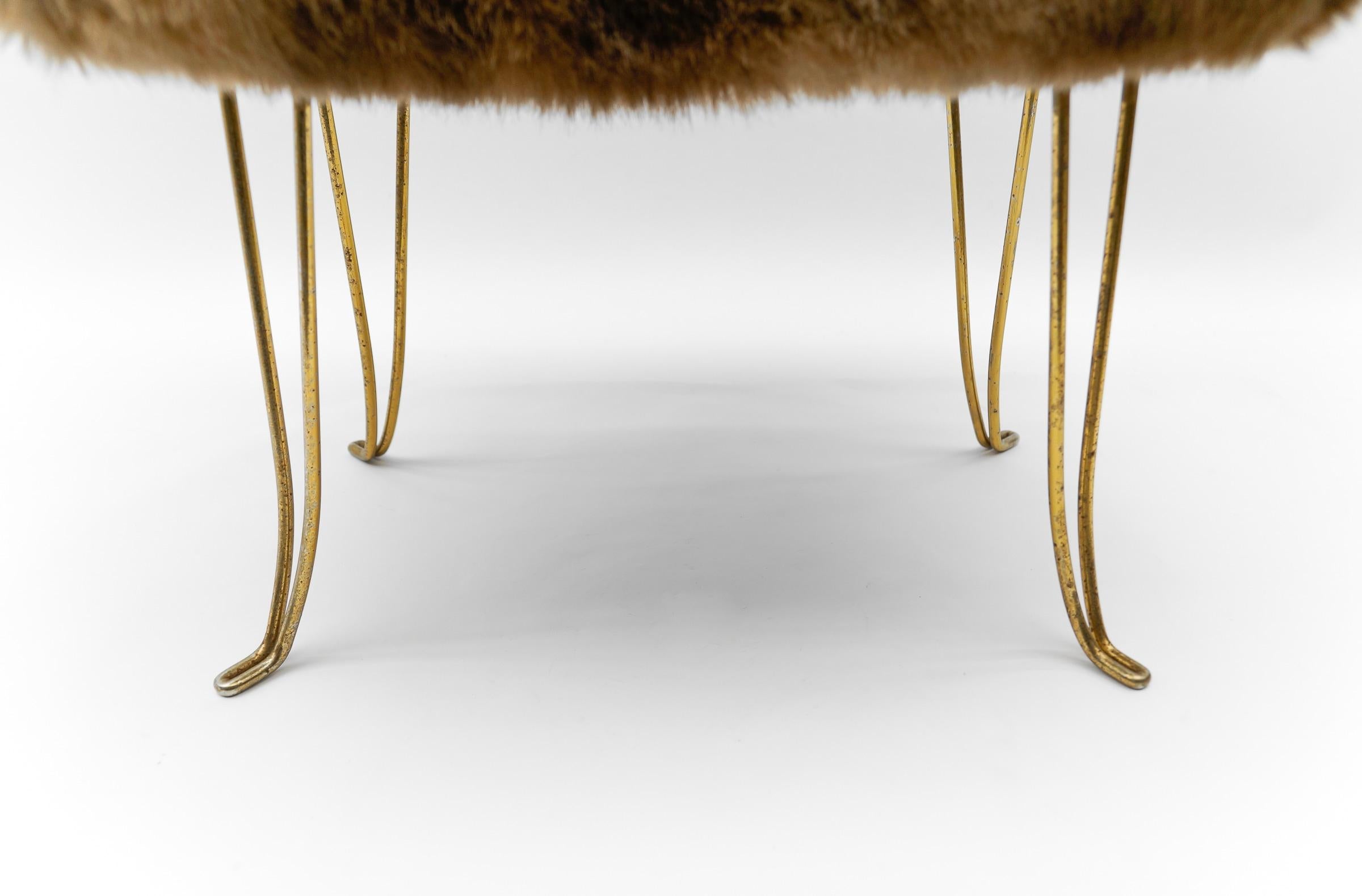 Mid-Century Modern Sheep Brass Stool, 1950s  For Sale 3