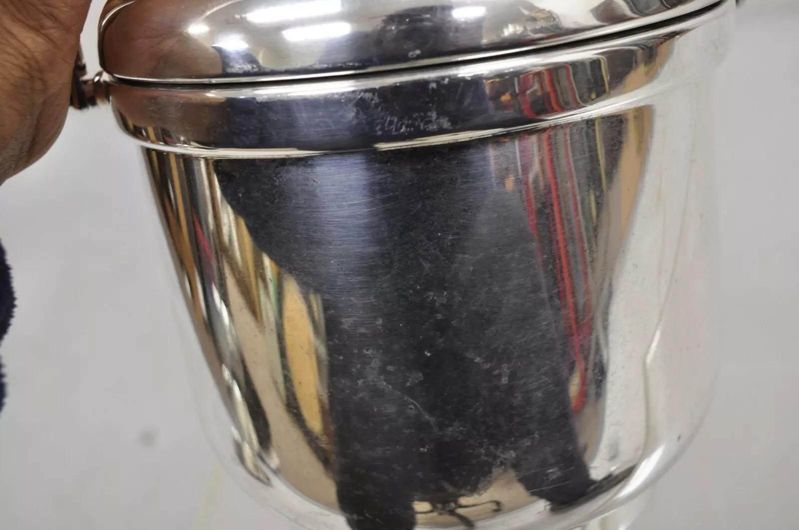 Cubitera con tapa abatible Sheffield Silver Vintage de mediados del siglo XX en venta 2