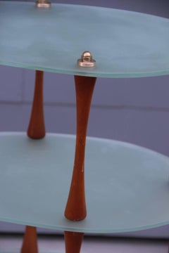 Mid-century modern Shelf Cristal and wood Italian design