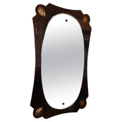 Miroir à cadre en coquillage moderne du milieu du siècle, style Cristal Art, Italie, années 1960