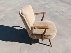 Fauteuil à dos de coque en laine, Italie, milieu du siècle 1960