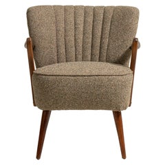 Mid-Century Modern Shellback Upholstered Armchair