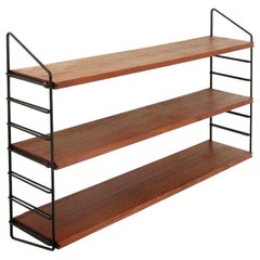 Mid-Century Modern Shelving Unit with Three Teak Shelves, 1960s