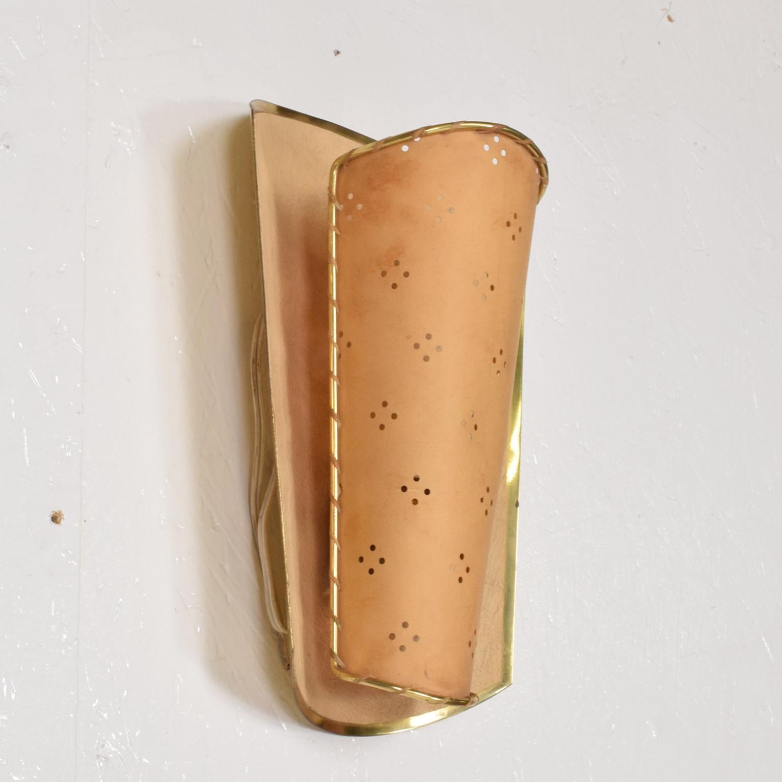 Brass Mid-Century Modern Shield Sconce, Italian Modernist