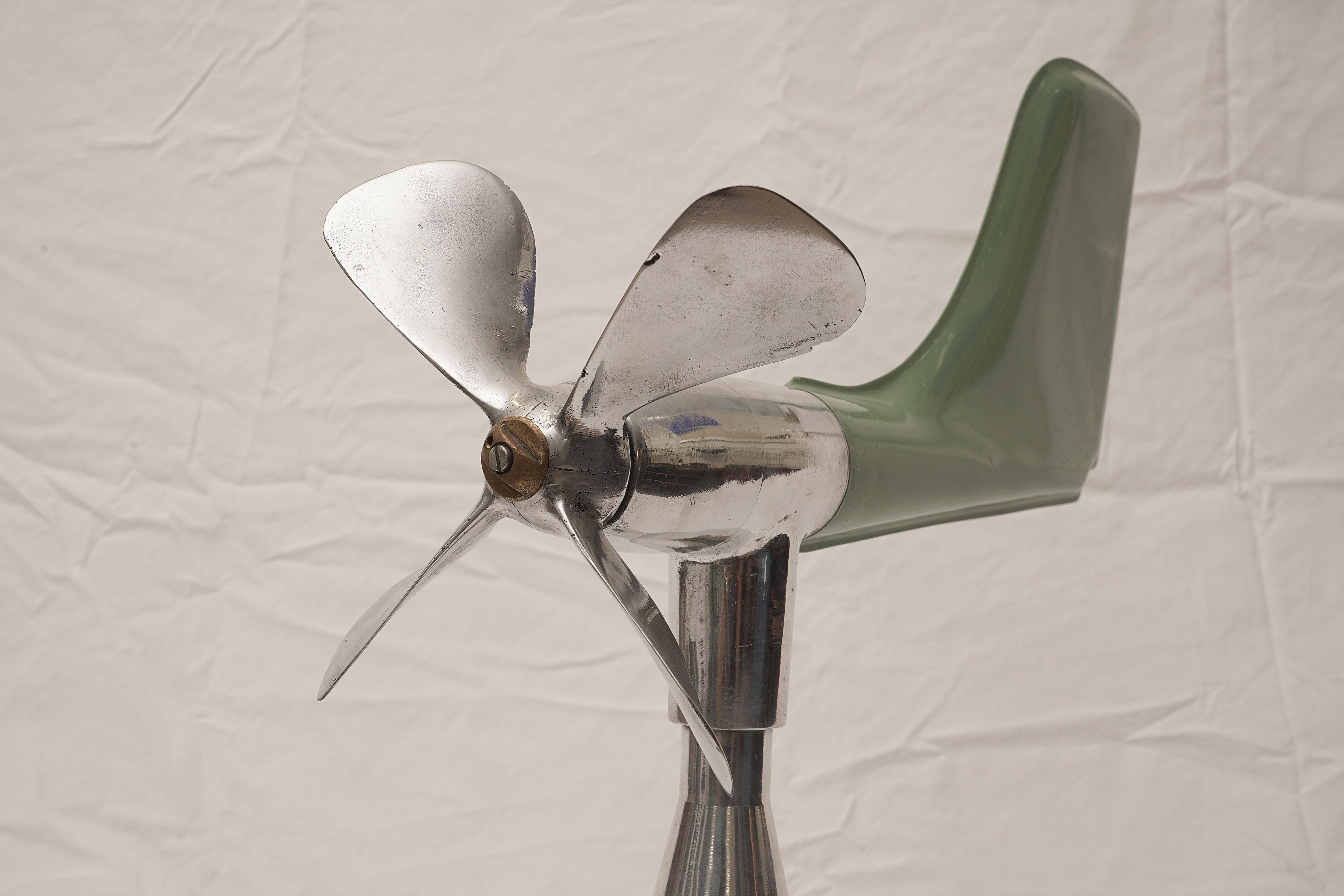 Industrial Mid-Century Modern Nautical Ship's Aerovane and Anemometer Kenetic Sculpture