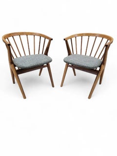 Mid Century Modern Sibast Møbler No 8 Style Teak Captain Chairs - Paar