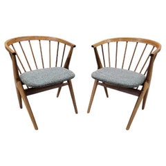 Mid Century Modern Sibast Møbler No 8 Style Teak Captain Chairs - Pair