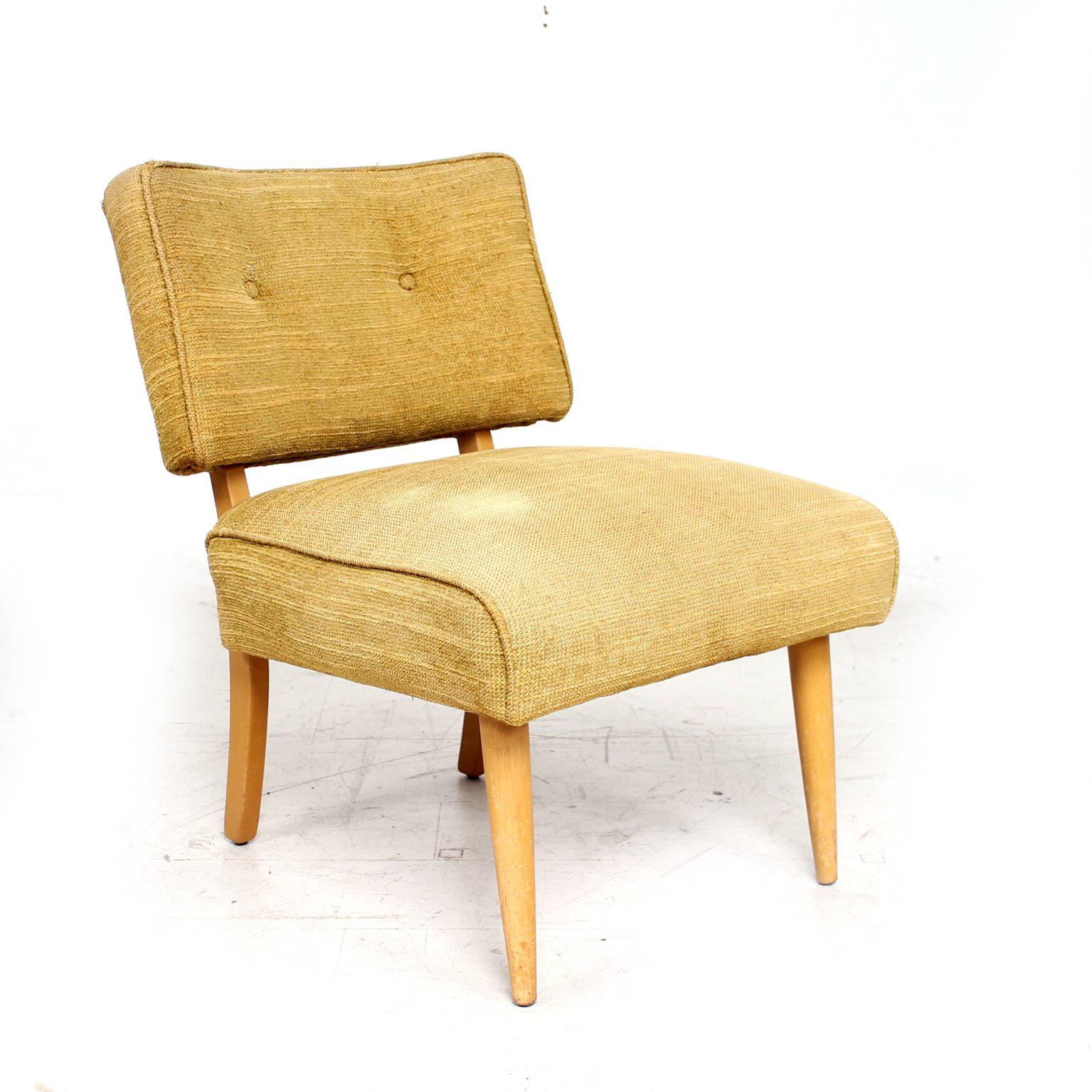 Sassy Blonde Slipper Chair Charming 1950s Billy Haines Modern Side Seat In Fair Condition In Chula Vista, CA