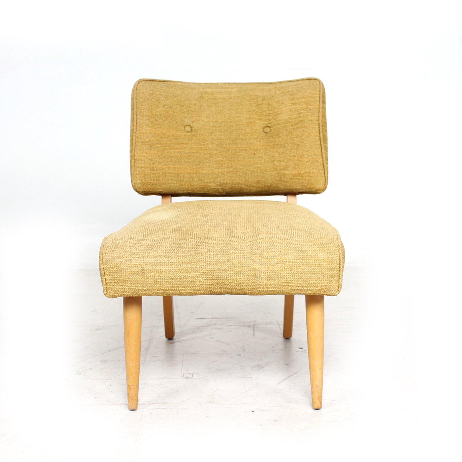 Mid-20th Century Sassy Blonde Slipper Chair Charming 1950s Billy Haines Modern Side Seat
