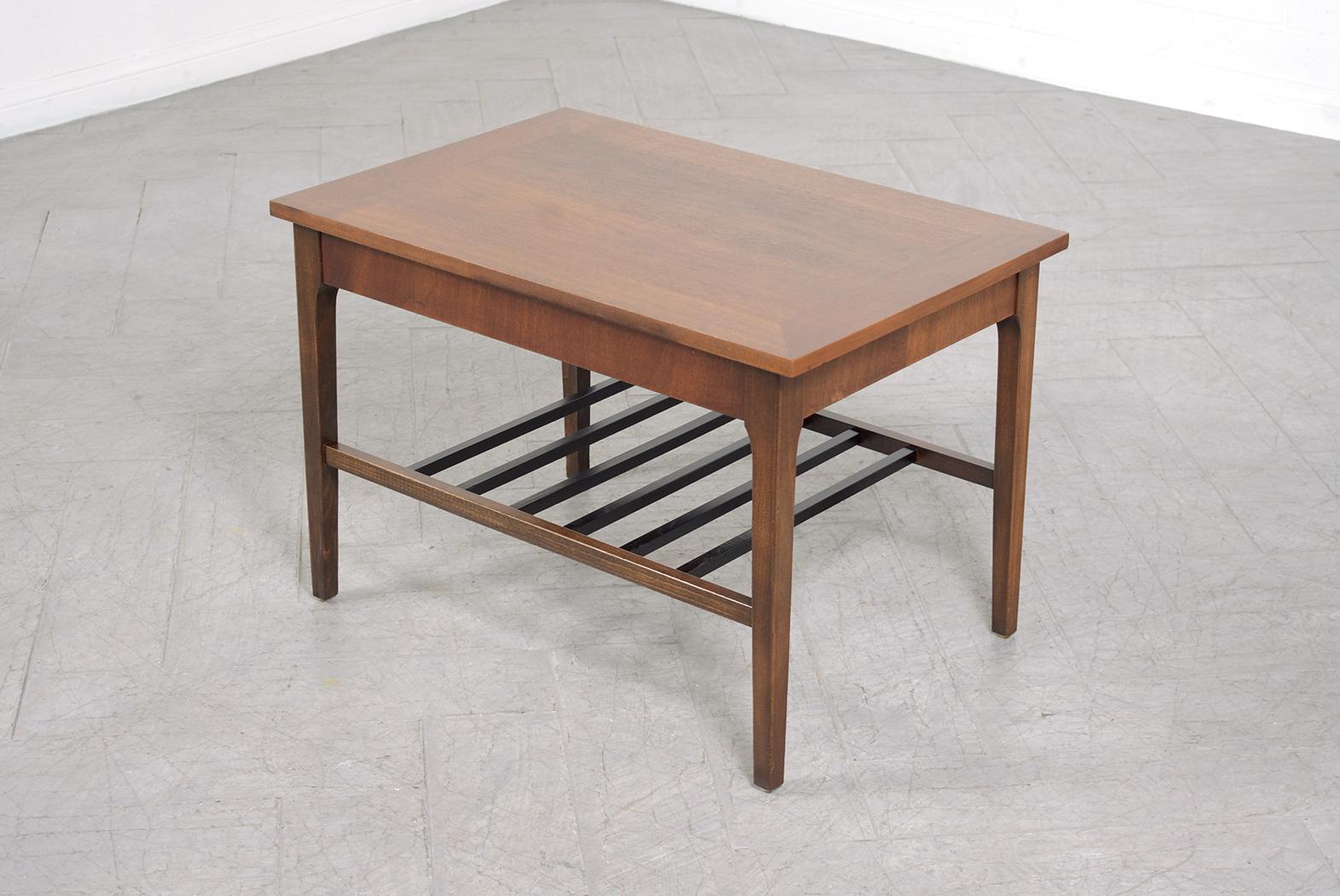 American Vintage 1960s Mid-Century Modern Walnut Side Table