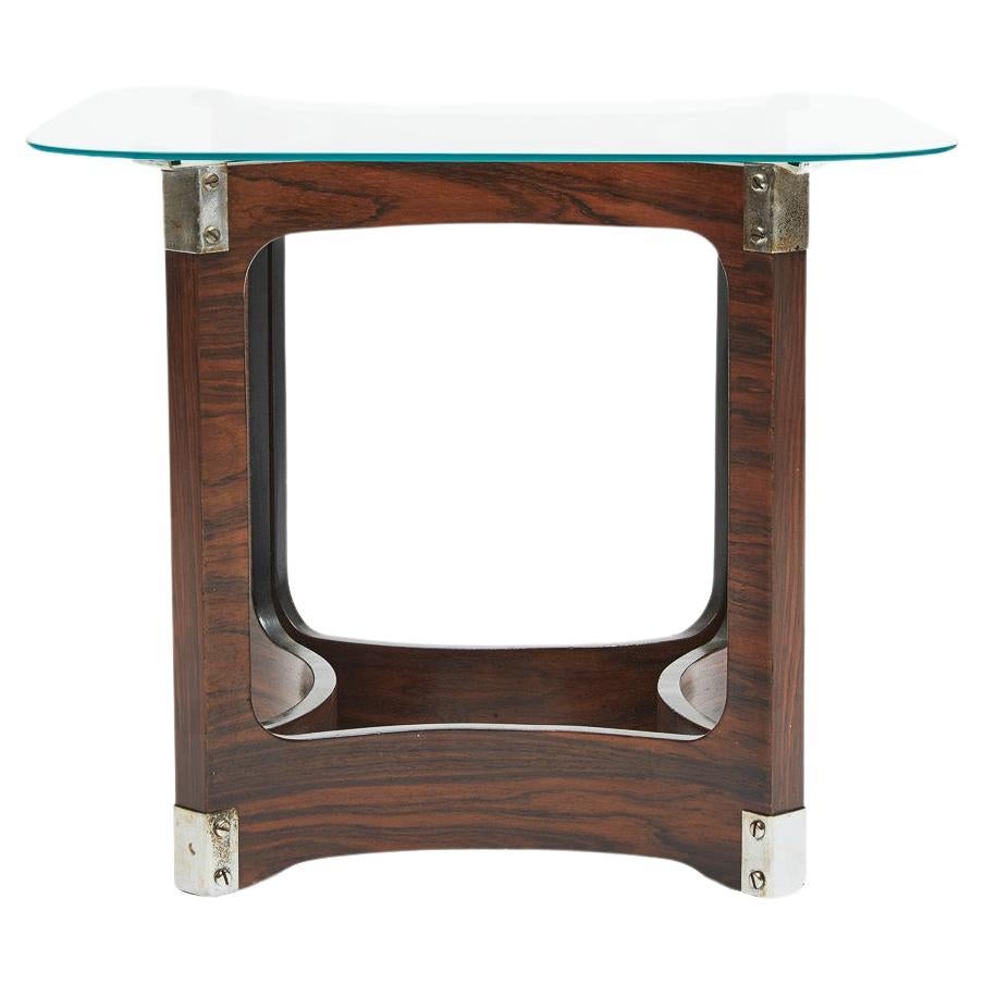 Mid-Century Modern Side Table in Bentwood 
Glass by Novo Rumo, 1960s, Brazil