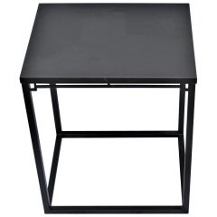 Mid-Century Modern Side Table, Steel Powder-Coated Bronze