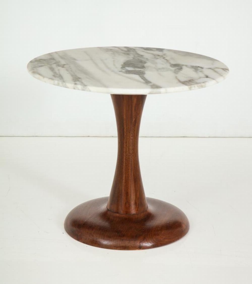 Mid-Century Modern Mid Century Modern side table, Walnut and Marble Top. For Sale