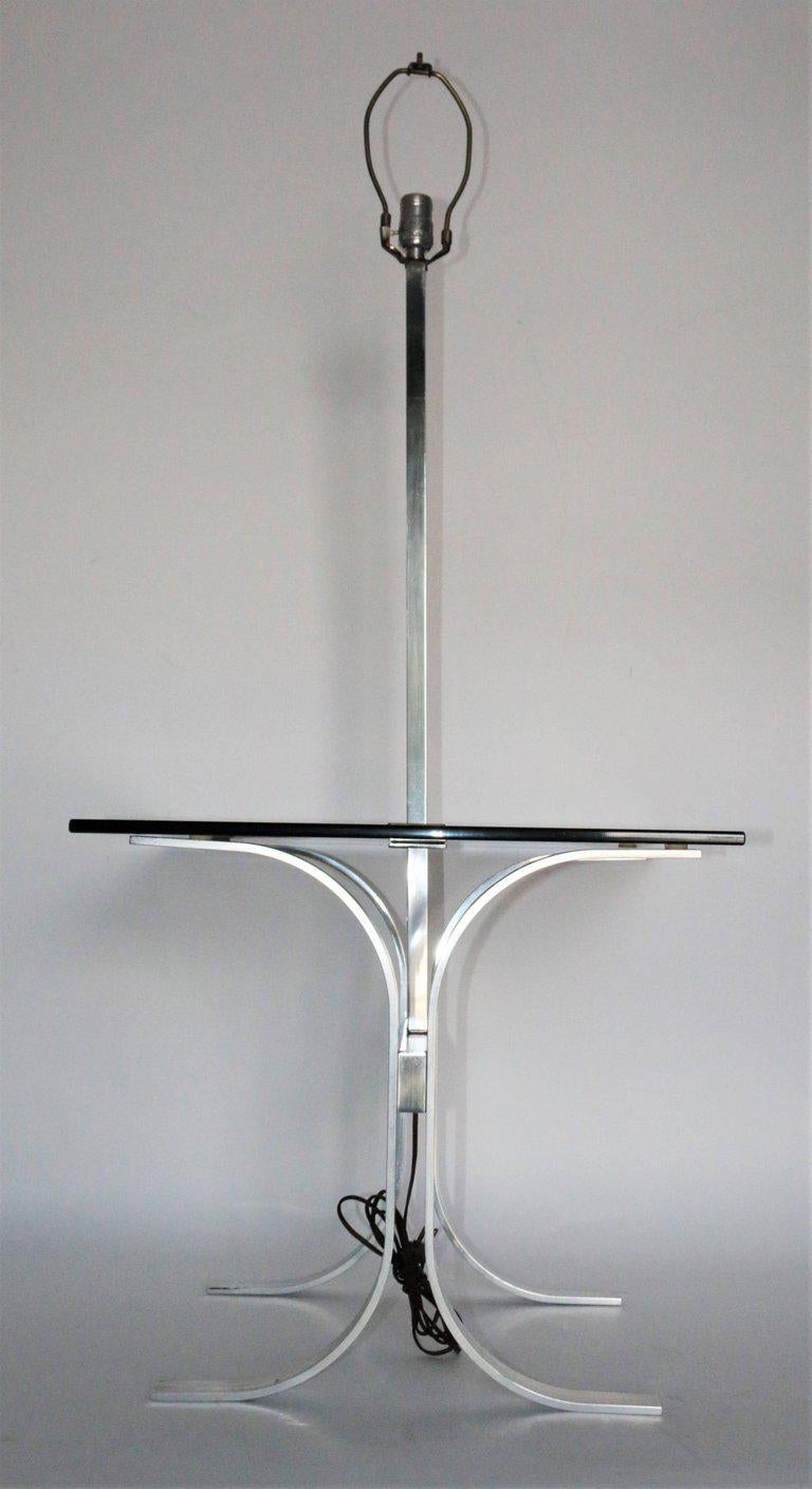 MidCentury Modern Side Table with Built in Lamp For Sale at 1stDibs