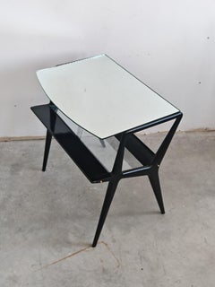 Mid Century Modern Side Table with mirror top, attr. to Ico Parisi, Italy 1950s