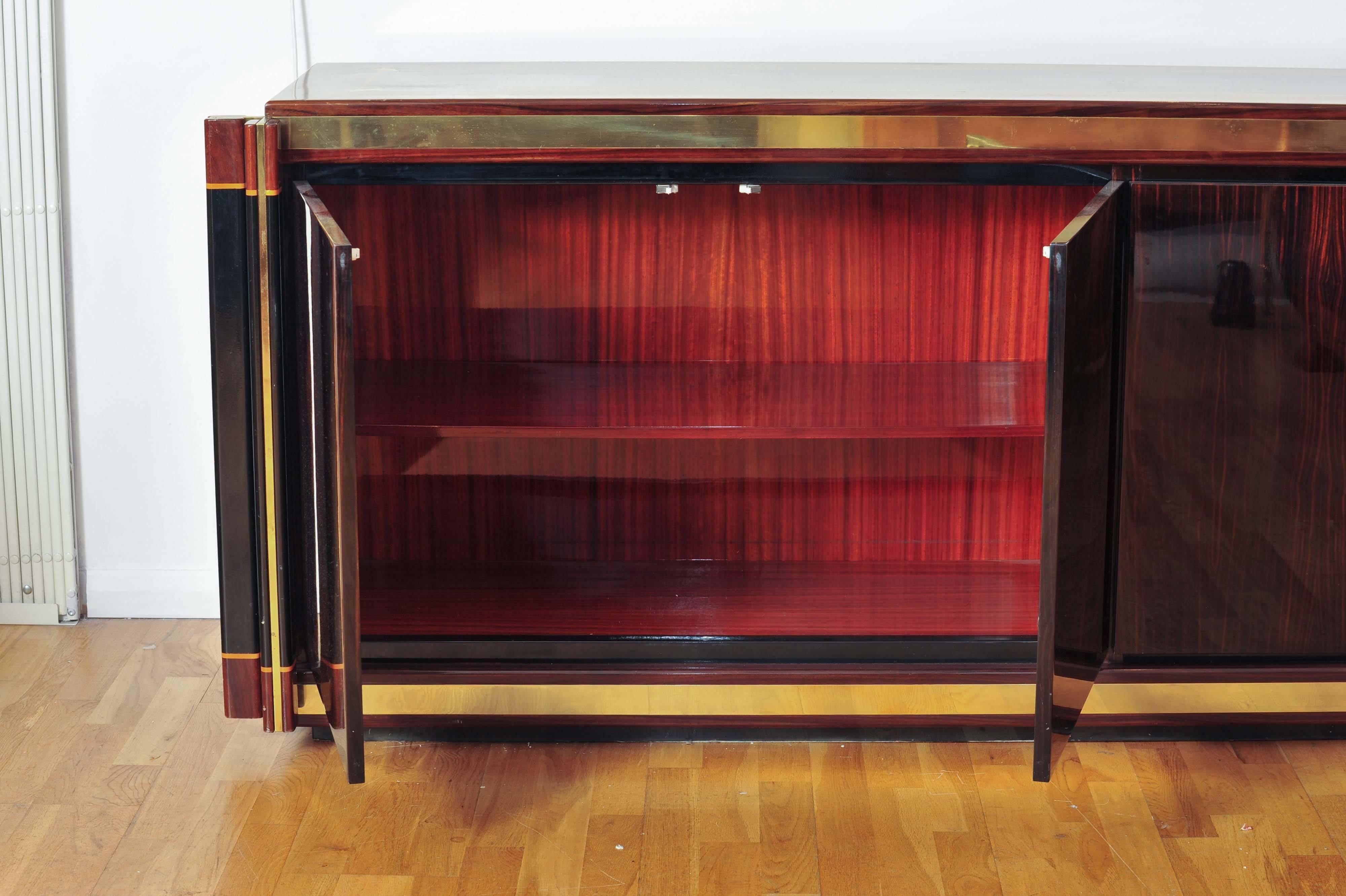 Wood Sideboard by Paola Barracheli for Roman Deco Italy 1970's