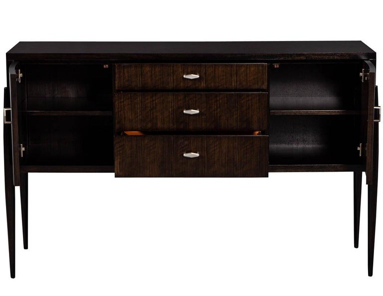 MidCentury Modern Inspired Sideboard in Zebra Wood at 1stDibs