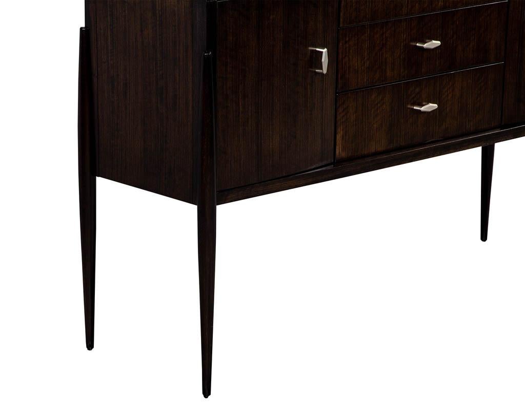 Contemporary Mid-Century Modern Inspired Sideboard Cabinet in Zebra Wood