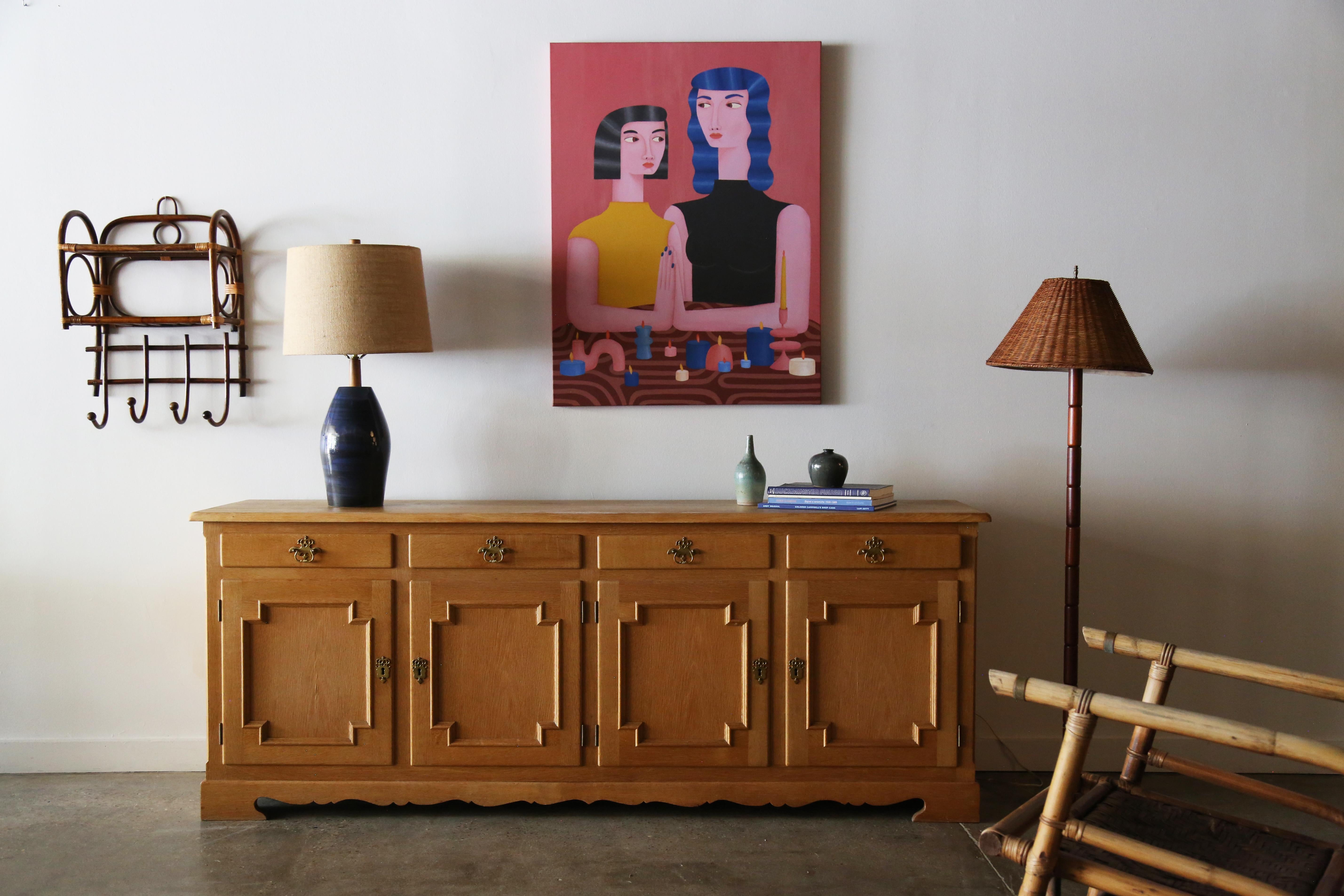 Mid Century Modern Sideboard Credenza after Henning Kjaernulf Solid White Oak 3