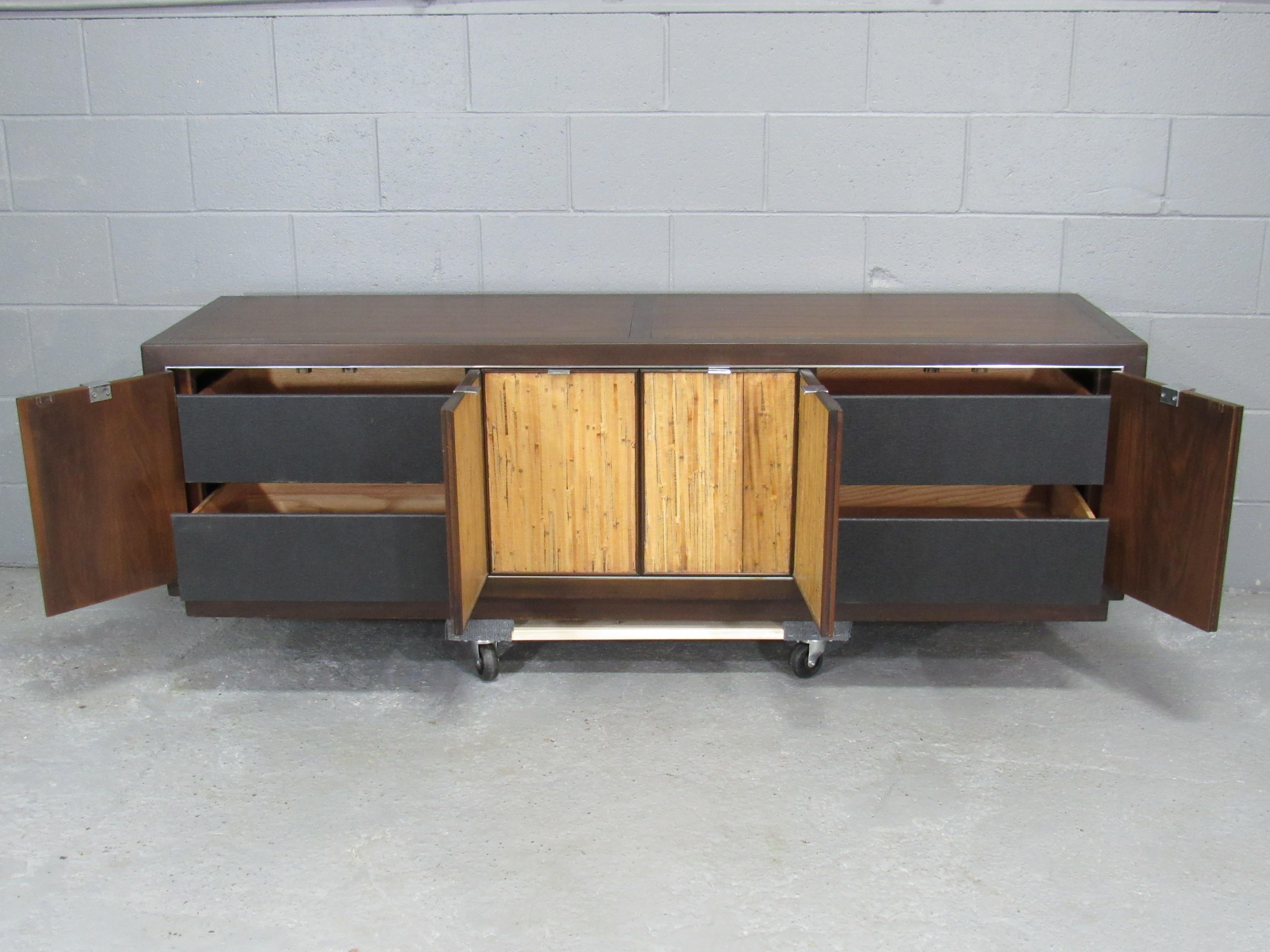 American Mid-Century Modern Sideboard Credenza by Drexel For Sale