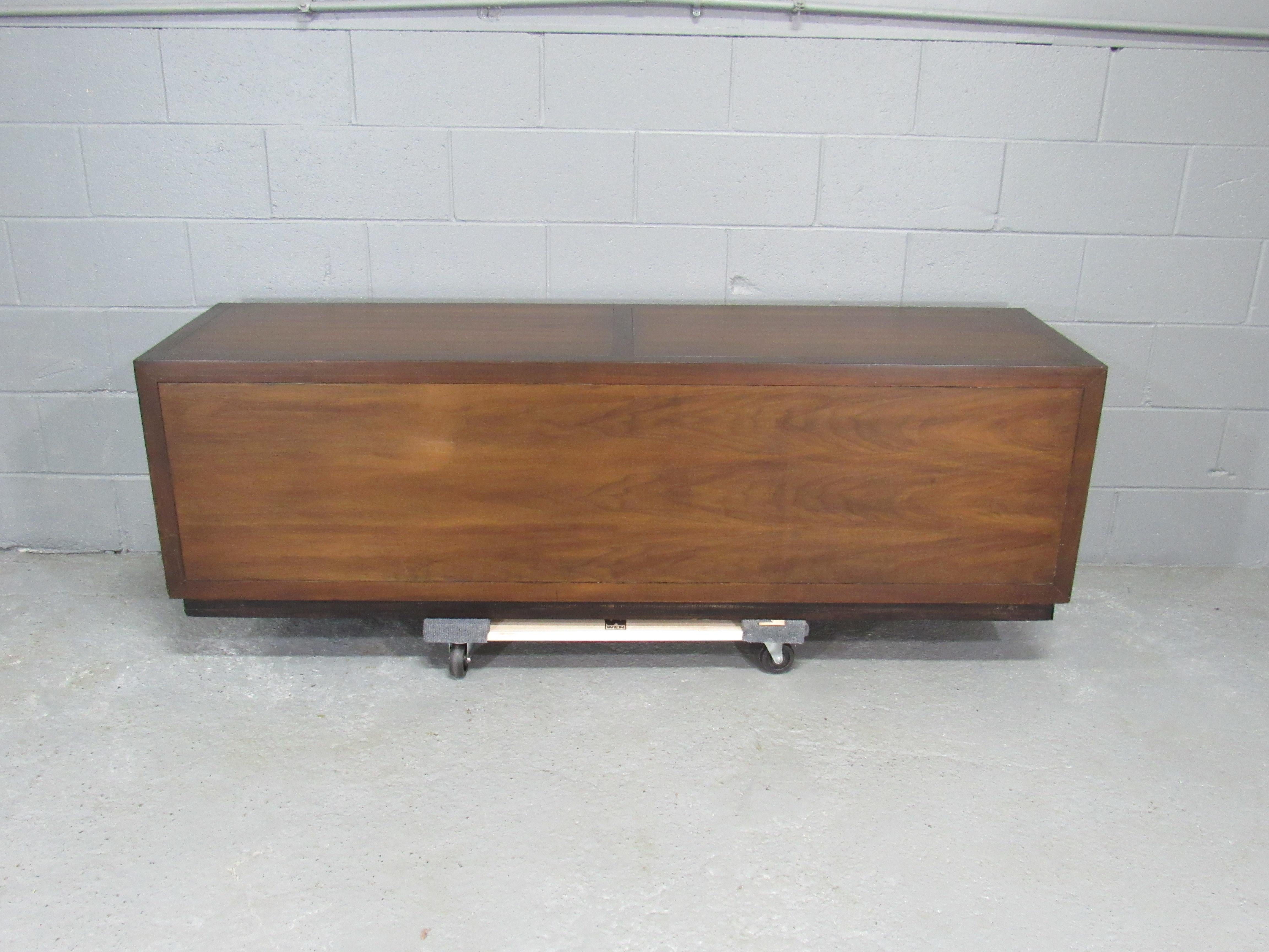 Chrome Mid-Century Modern Sideboard Credenza by Drexel For Sale
