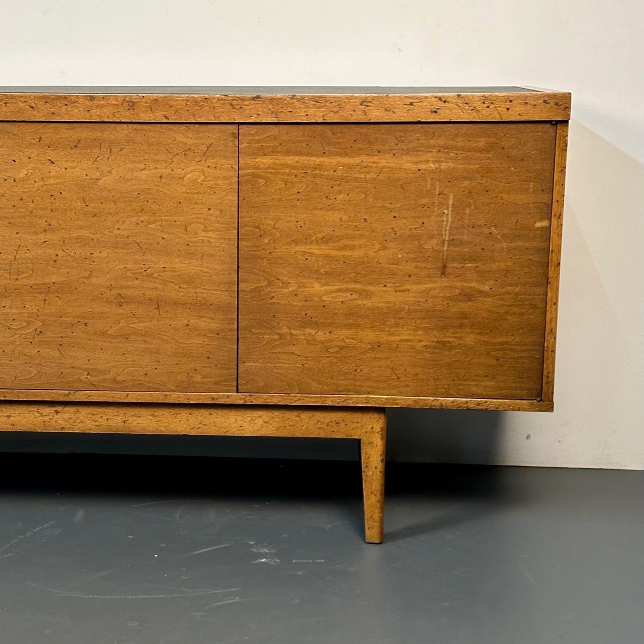 Mid-Century Modern Sideboard / Credenza, Rustic Provincial Cabinet, Slate Top For Sale 5