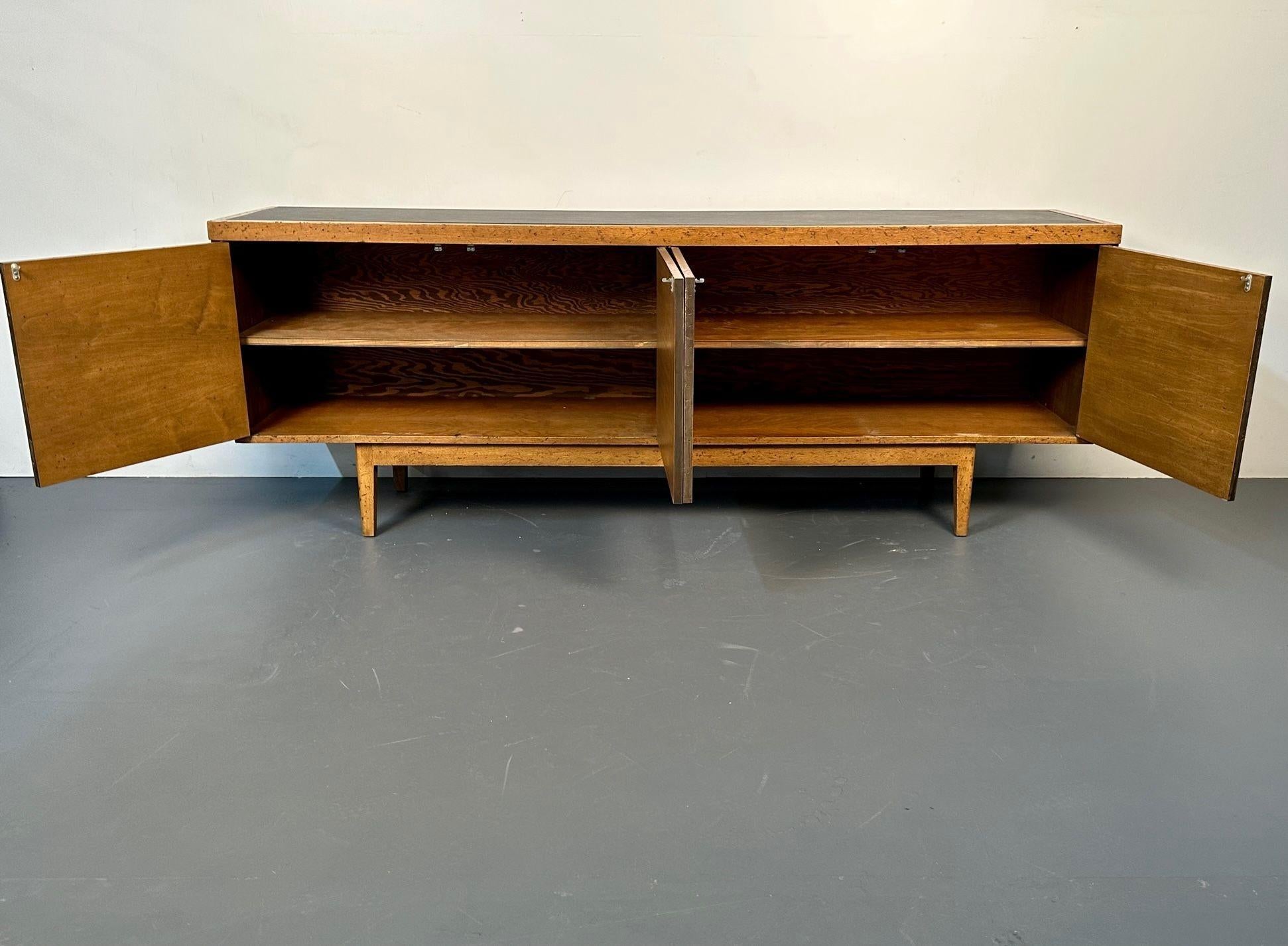 Mid-Century Modern Sideboard / Credenza, Rustic Provincial Cabinet, Slate Top For Sale 12