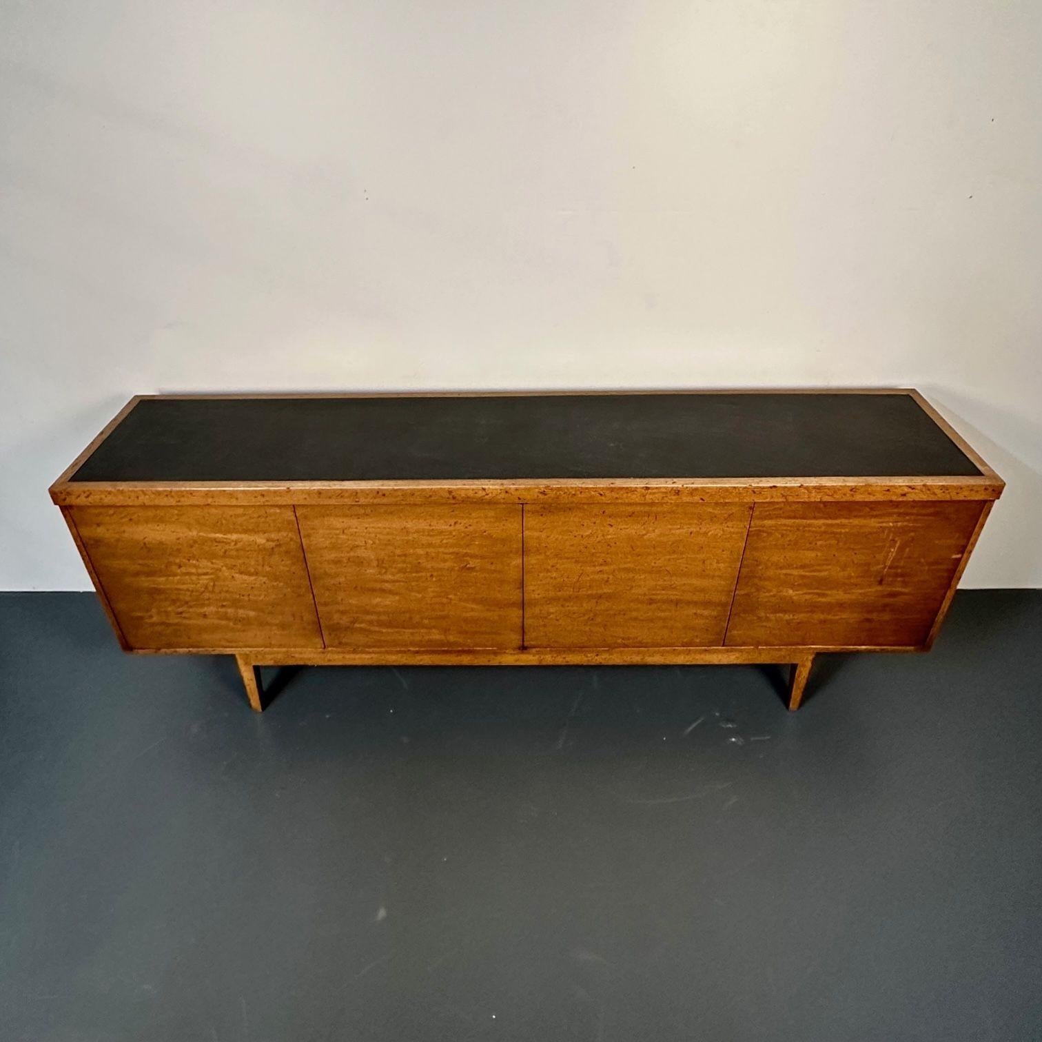 Mid-Century Modern Sideboard / Credenza, Rustic Provincial Cabinet, Slate Top In Good Condition For Sale In Stamford, CT