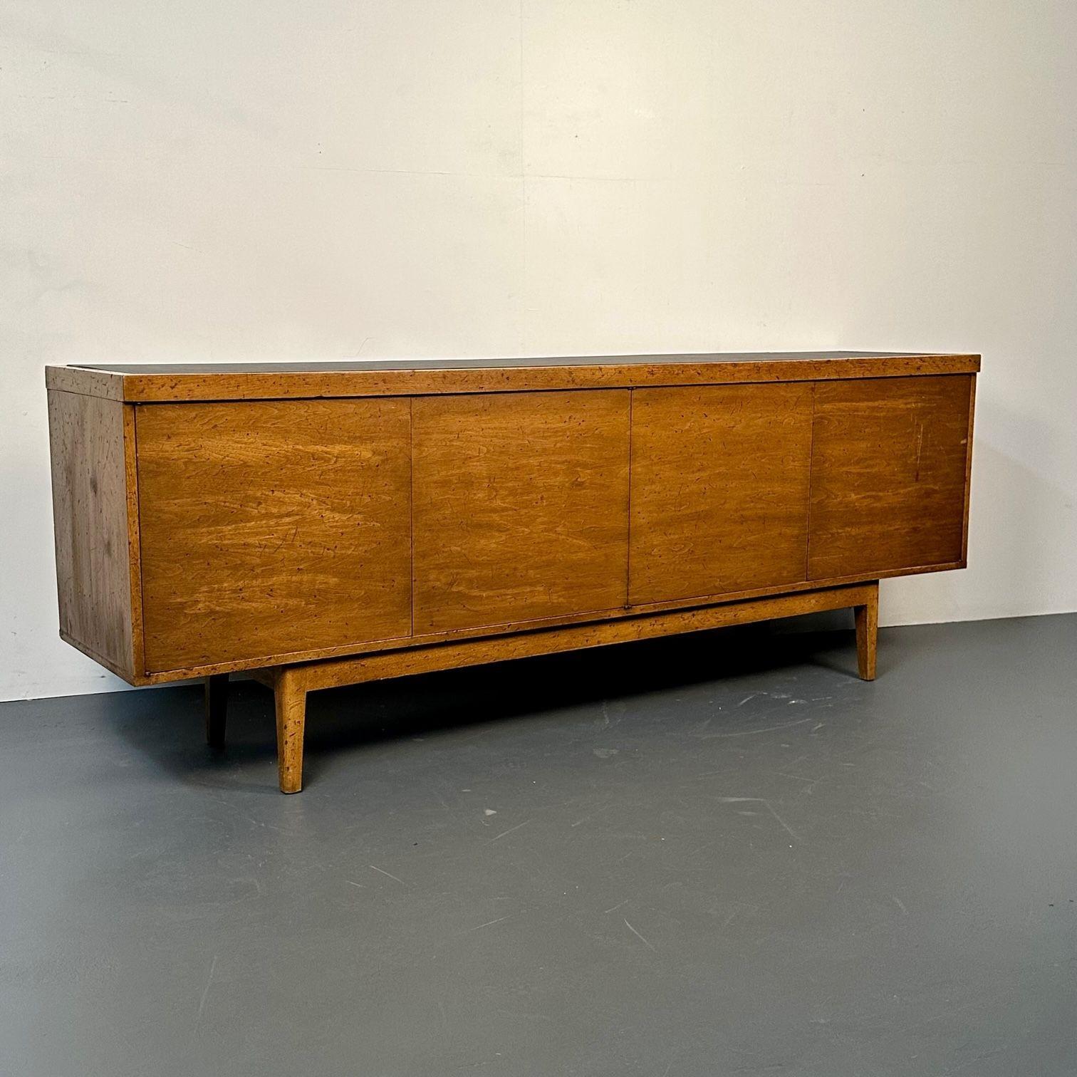 Mid-20th Century Mid-Century Modern Sideboard / Credenza, Rustic Provincial Cabinet, Slate Top For Sale