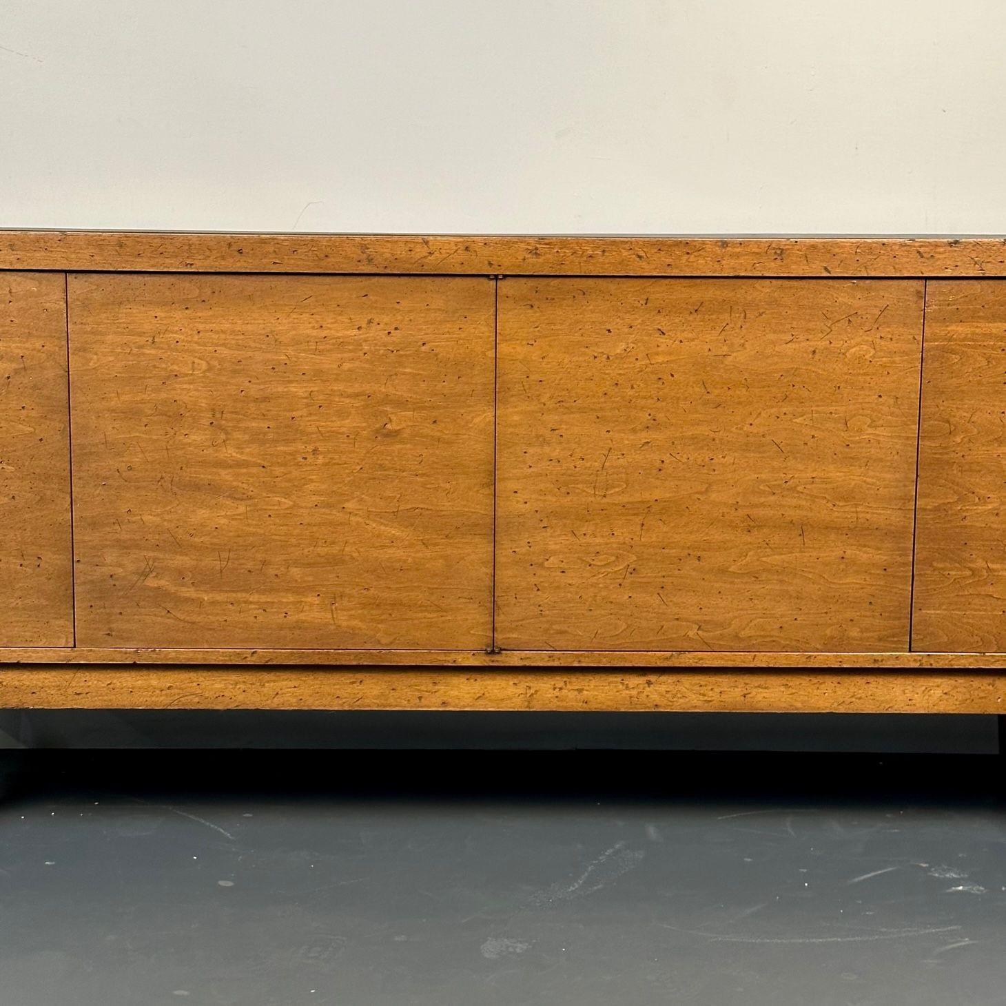 Mid-Century Modern Sideboard / Credenza, Rustic Provincial Cabinet, Slate Top For Sale 4