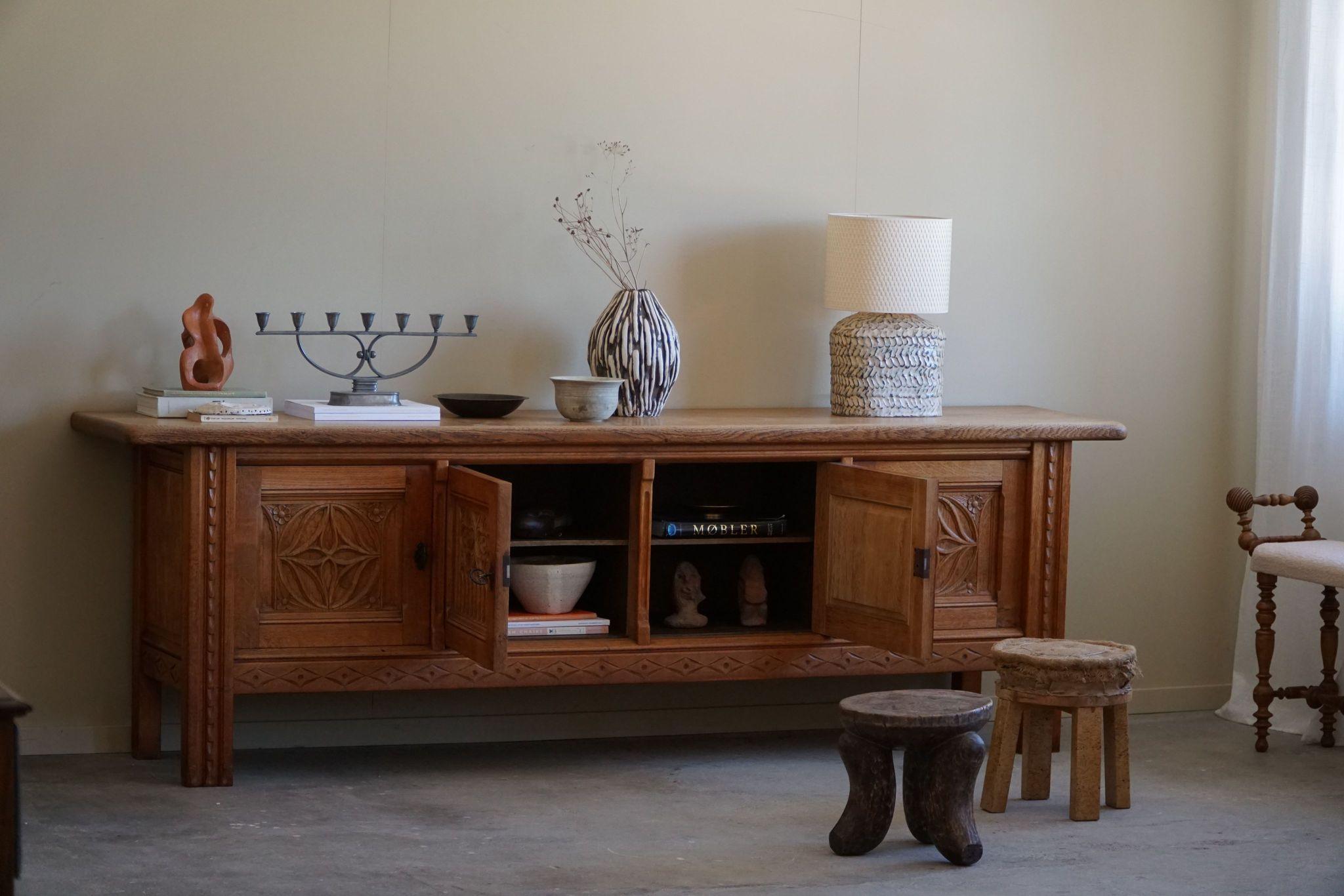 Mid Century Modern Sideboard in Oak, Handcrafted by a Danish Cabinetmaker, 1950s For Sale 5