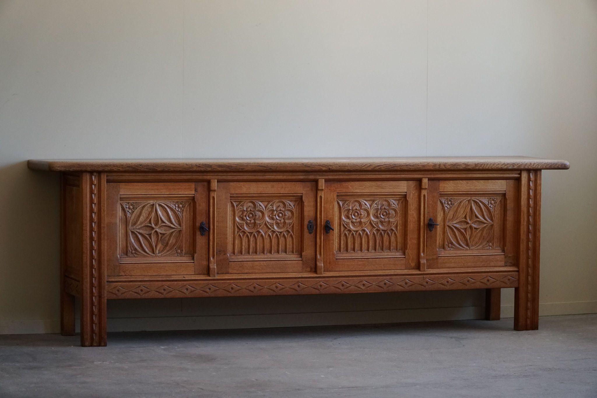 Mid Century Modern Sideboard in Oak, Handcrafted by a Danish Cabinetmaker, 1950s For Sale 14